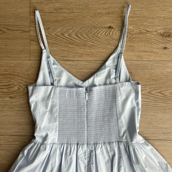 Wilfred Technique Poplin Maxi Dress Sz 0 Light Blue - Picture 7 of 14